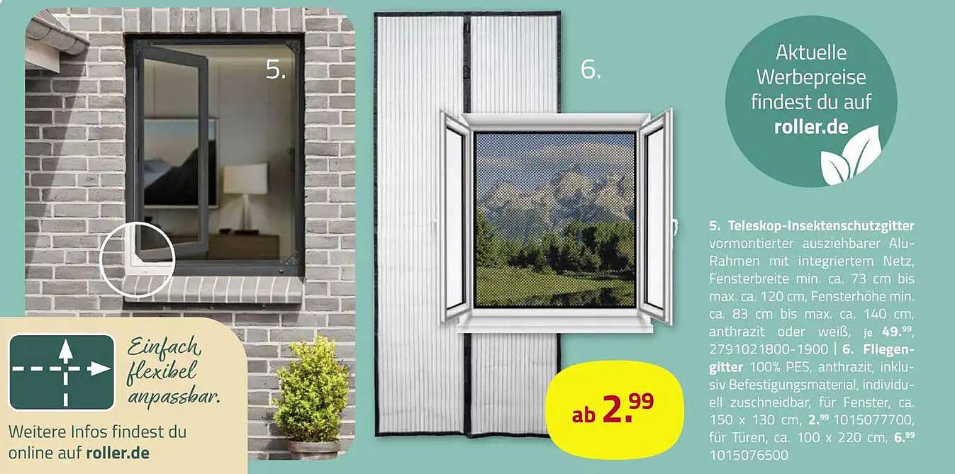 Teleskop-Insektenschutzgitter vormontierter ausziehbarer Alu-Rahmen mit integriertem Netz, Fensterbreite min. ca. 73 cm bis max. ca. 120 cm, Fensterhöhe min. ca. 83 cm bis max. ca. 140 cm, anthrazit oder weiß