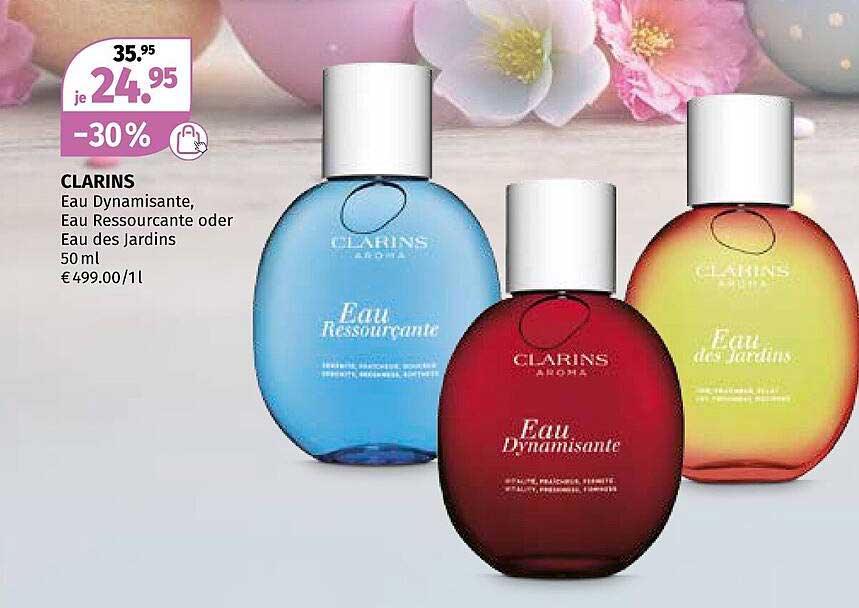 CLARINS Eau Dynamisante, Eau Ressourcante oder Eau des Jardins 50 ml