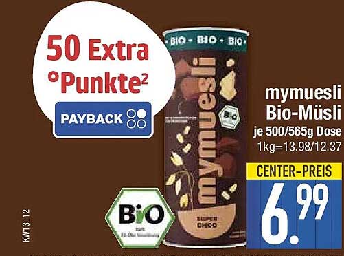 mymuesli Bio-Müsli je 500/565g Dose