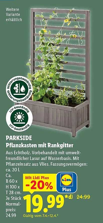 Verwunderlich Pflanzkasten Mit Rankgitter Lidl Bilder