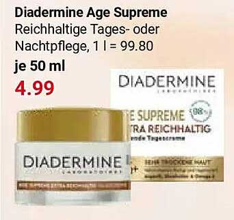 Diadermine Age Supreme Reichhaltige Tages- oder Nachtpflege, 1 l = 99.80 je 50 ml