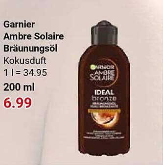 Garnier Ambre Solaire Bräunungsöl Kokosduft 1 l 34.95 200 ml