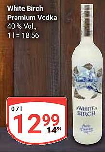 White Birch Premium Vodka 40 % Vol. 1 l = 18.56