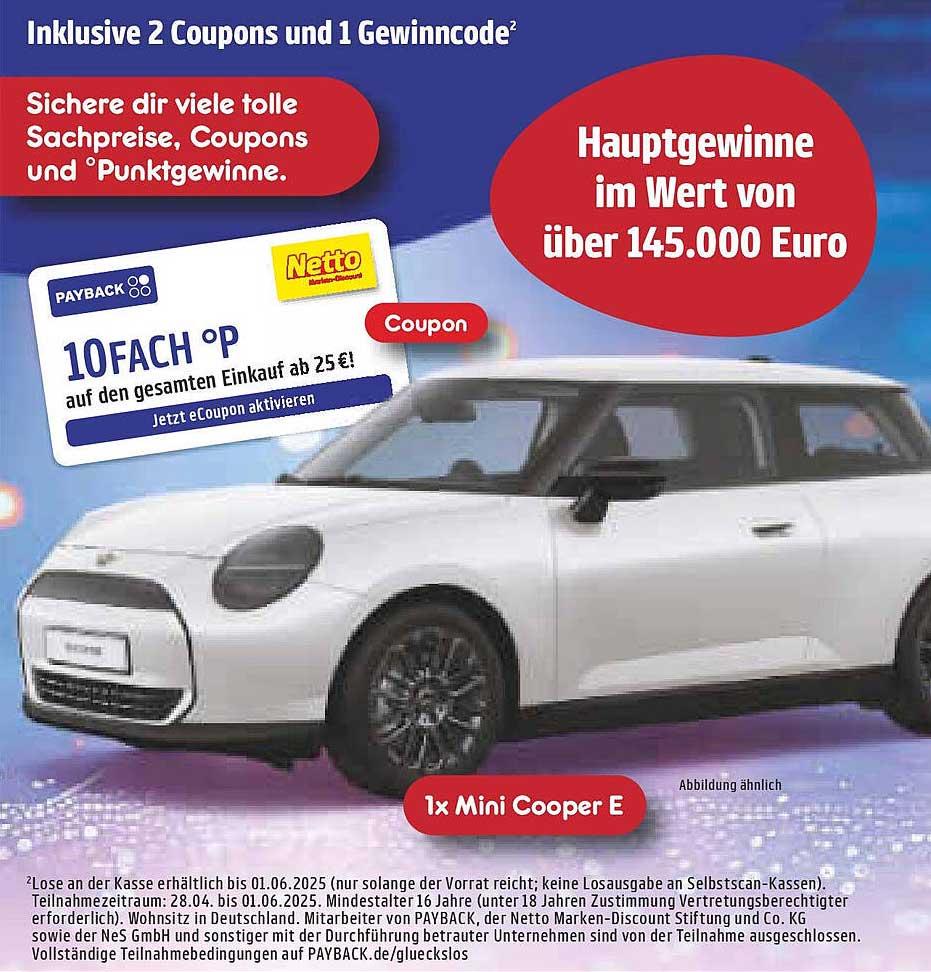 10-fach Punkte auf den gesamten Einkauf ab 25 € bei Netto