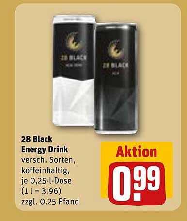 28 Black Energy Drink - verschiedene Sorten, je 0,25 l-Dose