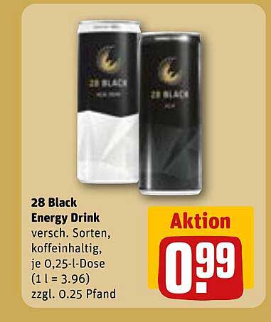 28 Black Energy Drink - Verschiedene Sorten