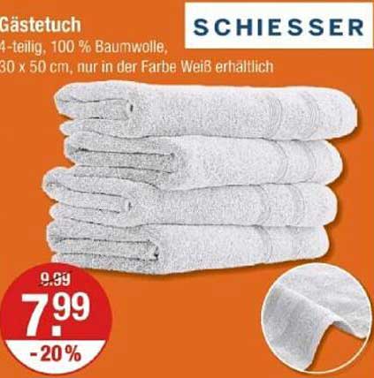 4-teiliges Gästetuch-Set von Schiesser