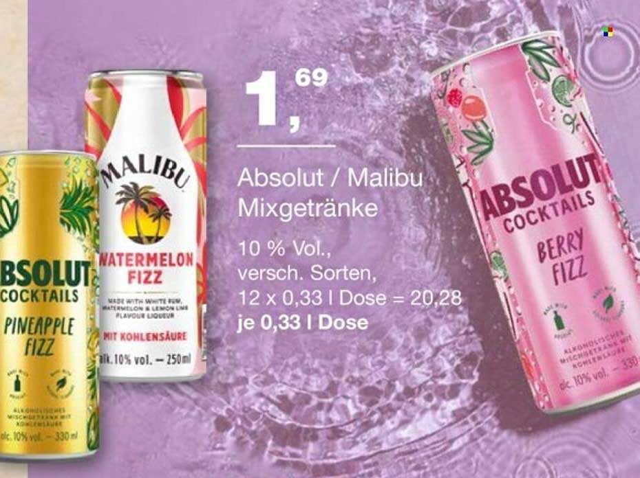 Absolut / Malibu Mixgetränke