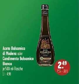 Aceto Balsamico di Modena oder Condimento Balsamico Bianco