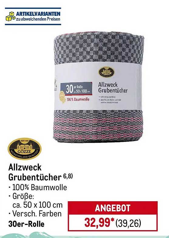Allzweck Grubentücher 6,8 – 30er-Rolle