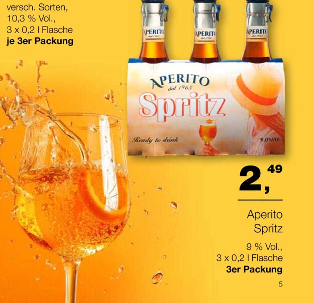 Aperito Spritz 3er Packung, 0,2 l Flaschen