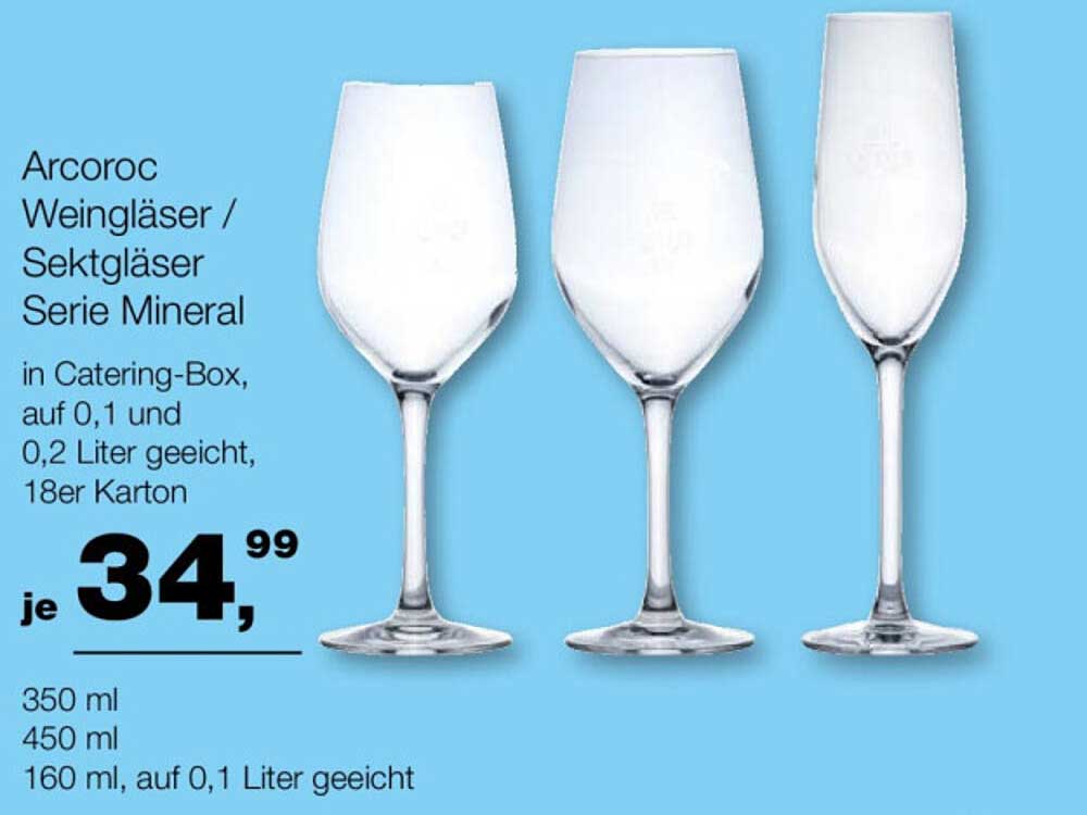 Arcoroc Weingläser / Sektgläser Serie Mineral in Catering-Box