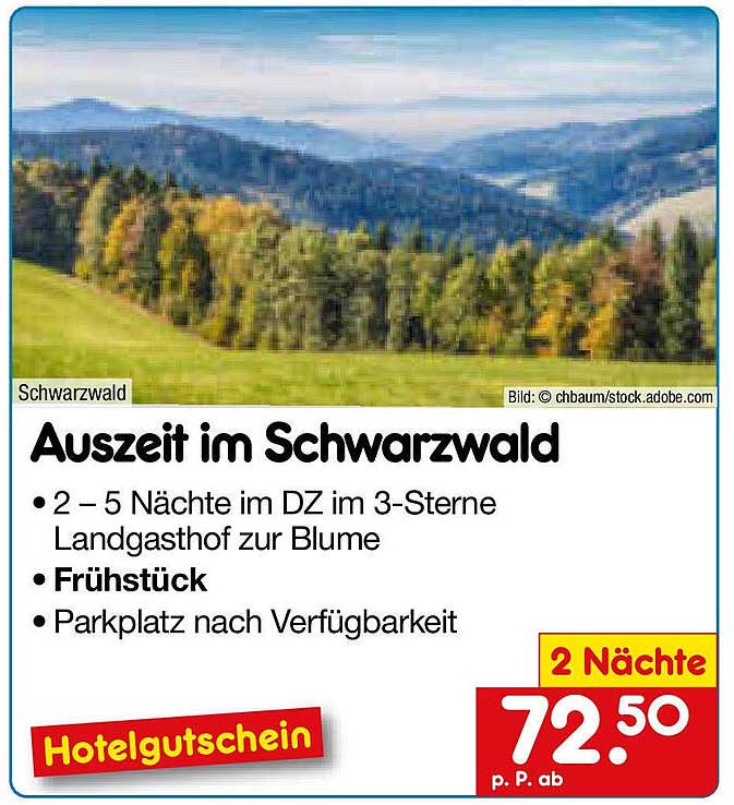 Auszeit im Schwarzwald - 2 bis 5 Nächte im DZ im 3-Sterne Landgasthof zur Blume