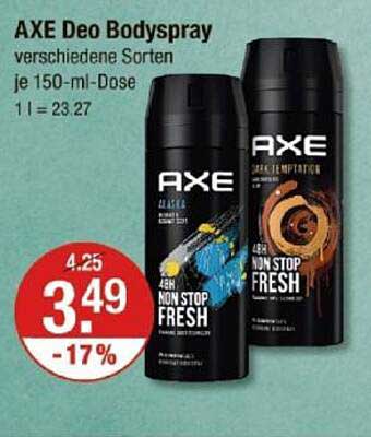 AXE Deo Bodyspray verschiedene Sorten je 150-ml-Dose
