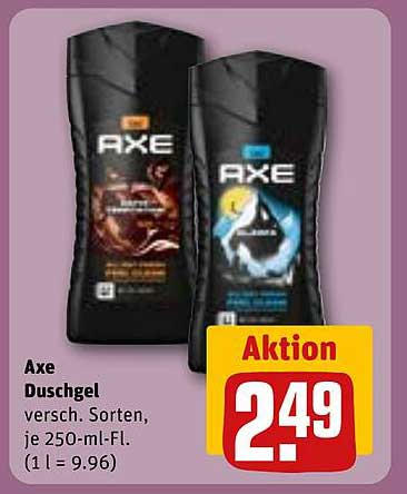 Axe Duschgel – Verschiedene Sorten, je 250-ml-Fl.