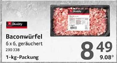 Baconwürfel 6 x 6, geräuchert, 1-kg-Packung