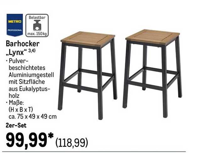Barhocker „Lynx“ 2er-Set