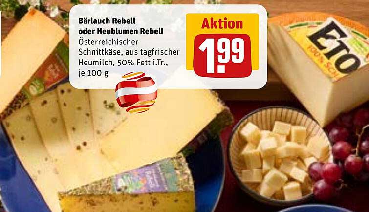 Bärlauch Rebell oder Heublumen Rebell – Österreichischer Schnittkäse