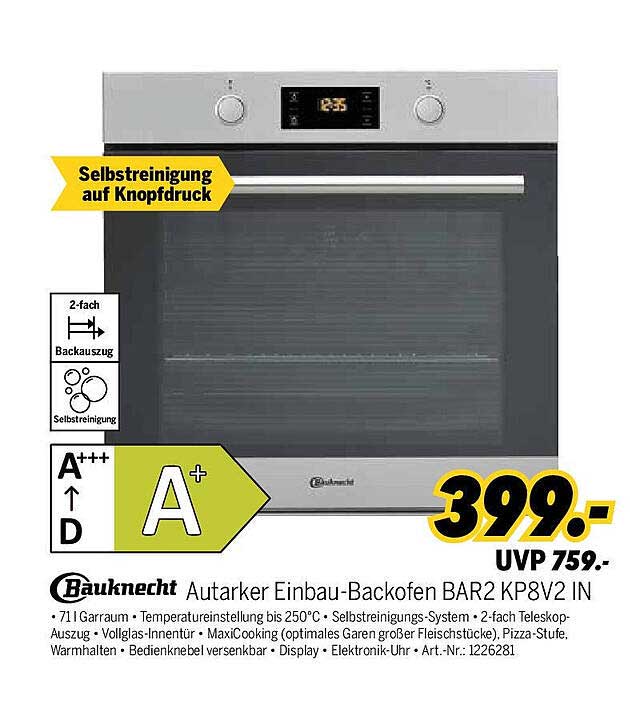Bauknecht Autarker Einbau-Backofen BAR2 KP8V2 IN