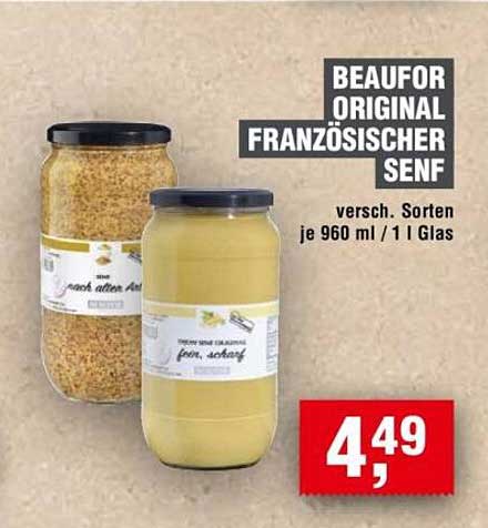 BEAUFOR ORIGINAL FRANZÖSISCHER SENF - Verschiedene Sorten