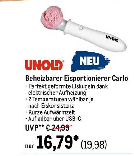 Beheizbarer Eisportionierer Carlo von UNOLD