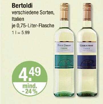 Bertoldi verschiedene Sorten, Italien je 0,75-Liter-Flasche