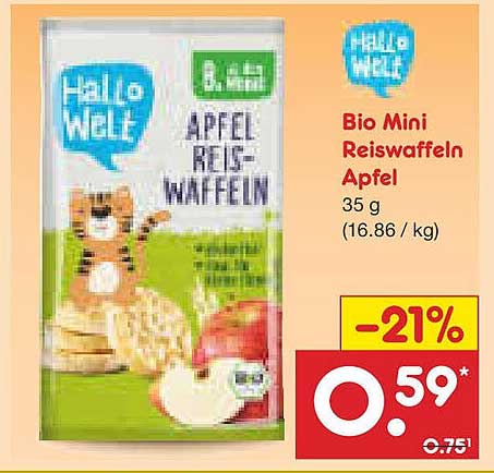Bio Mini Reiswaffeln Apfel 35 g