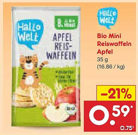 Bio Mini Reiswaffeln Apfel