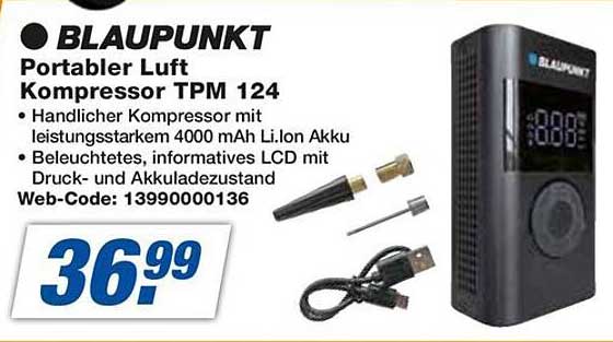 BLAUPUNKT Portabler Luft Kompressor TPM 124