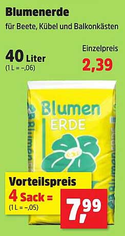 Blumenerde für Beete, Kübel und Balkonkästen - 40 Liter
