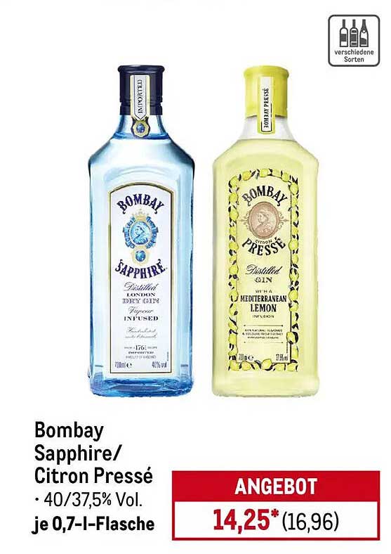 Bombay Sapphire/Citron Pressé – 0,7 l-Flasche