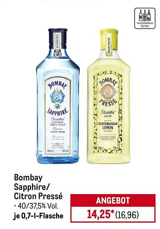 Bombay Sapphire/Citron Pressé 0,7 l Flasche