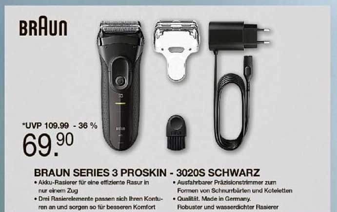 BRAUN SERIES 3 PROSKIN - 3020S SCHWARZ