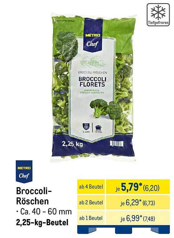 Broccoli-Röschen 2,25 kg - METRO Chef