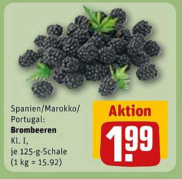 Brombeeren Kl. I, je 125-g-Schale