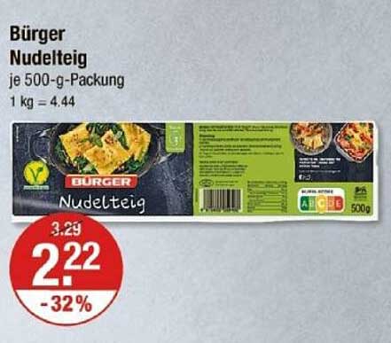 Bürger Nudelteig je 500-g-Packung