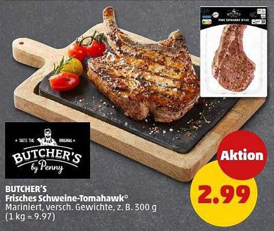 BUTCHER'S Frisches Schweine-Tomahawk* - Marinierter Genuss zum Aktionspreis