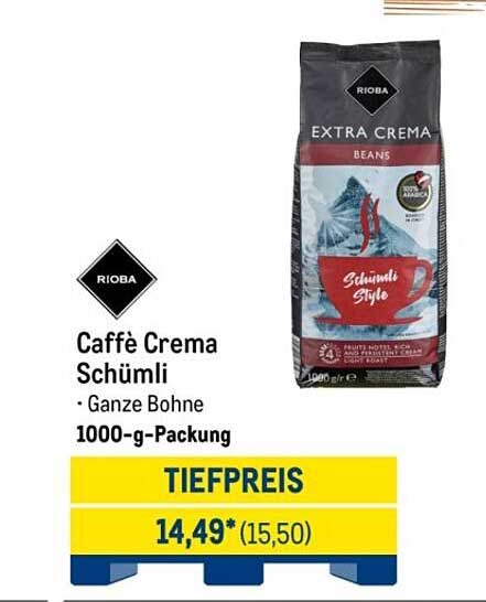 Caffè Crema Schümli - Ganze Bohne 1000-g-Packung