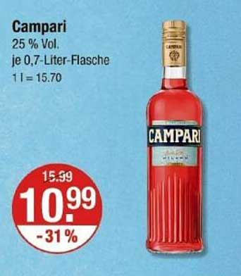 Campari 0,7 Liter-Flasche zum Sonderpreis