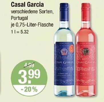 Casal Garcia - verschiedene Sorten, Portugal, 0,75-Liter-Flasche