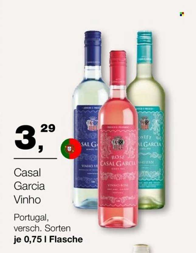 Casal Garcia Vinho, Portugal, verschiedene Sorten je 0,75 l Flasche
