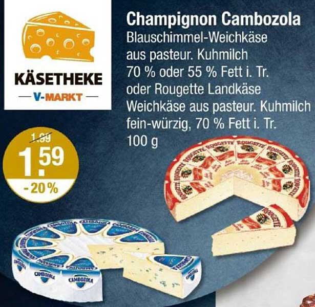 Champignon Cambozola - Blauschimmel-Weichkäse aus pasteurisierter Kuhmilch