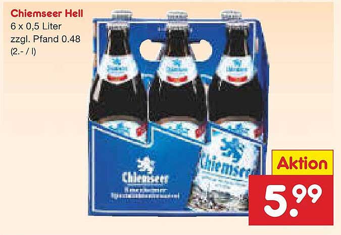 Chiemseer Hell 6 x 0,5 Liter zzgl. Pfand 0,48 €
