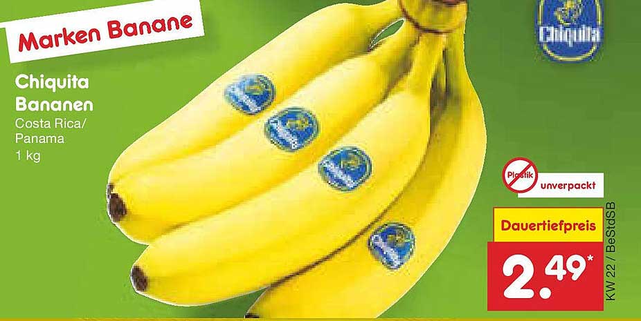 Chiquita Bananen 1 kg – Markenqualität aus Costa Rica/Panama