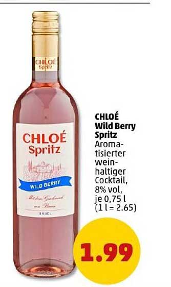 CHLOÉ Wild Berry Spritz - Aromatisierter weinhaltiger Cocktail, 0,75 l