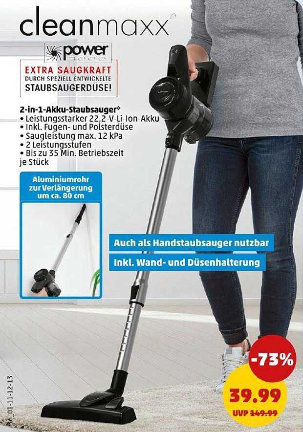 cleanmaxx 2-in-1-Akku-Staubsauger