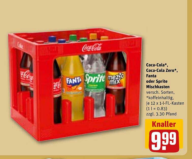 Coca-Cola*, Coca-Cola Zero*, Fanta oder Sprite Mischkasten