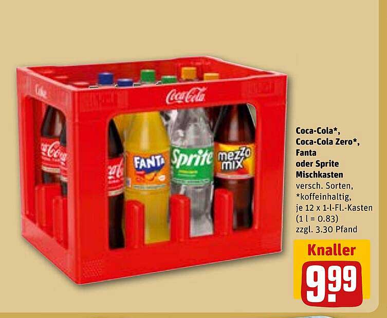 Coca-Cola*, Coca-Cola Zero*, Fanta oder Sprite Mischkasten