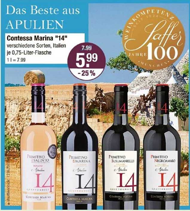 Contessa Marina "14" – verschiedene Sorten, Italien je 0,75-Liter-Flasche