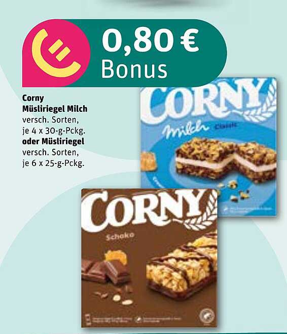 Corny Müsliriegel Milch und Schoko - verschiedene Sorten